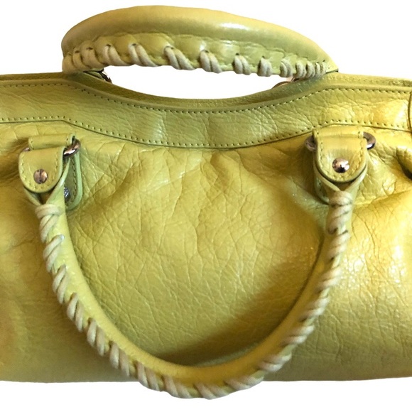BALENCIAGA Yellow Leather City Bag - Picture 6 of 14